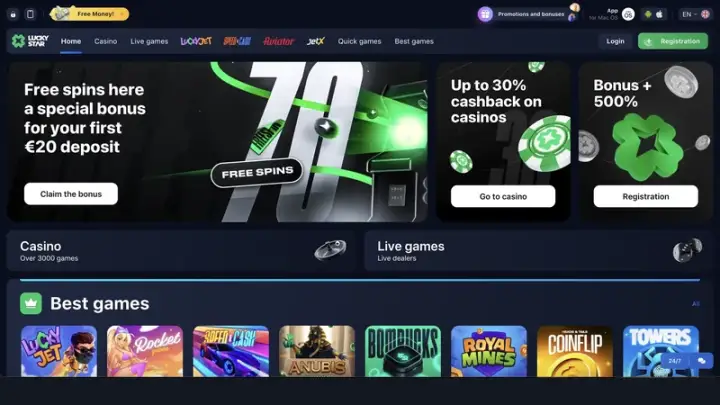 Lucky Star, casino online: verificá el dominio
